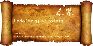 Ledofszky Nikolett névjegykártya